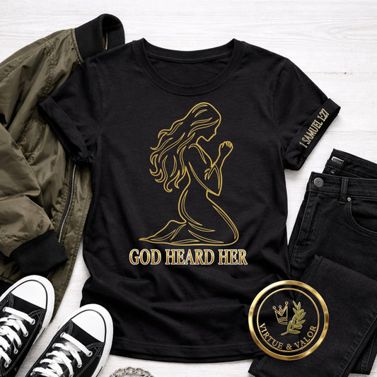 God Heard Her (front print) | 1 Samuel 1 Christian Faith | Virtue & Valor Biblical Women Collection