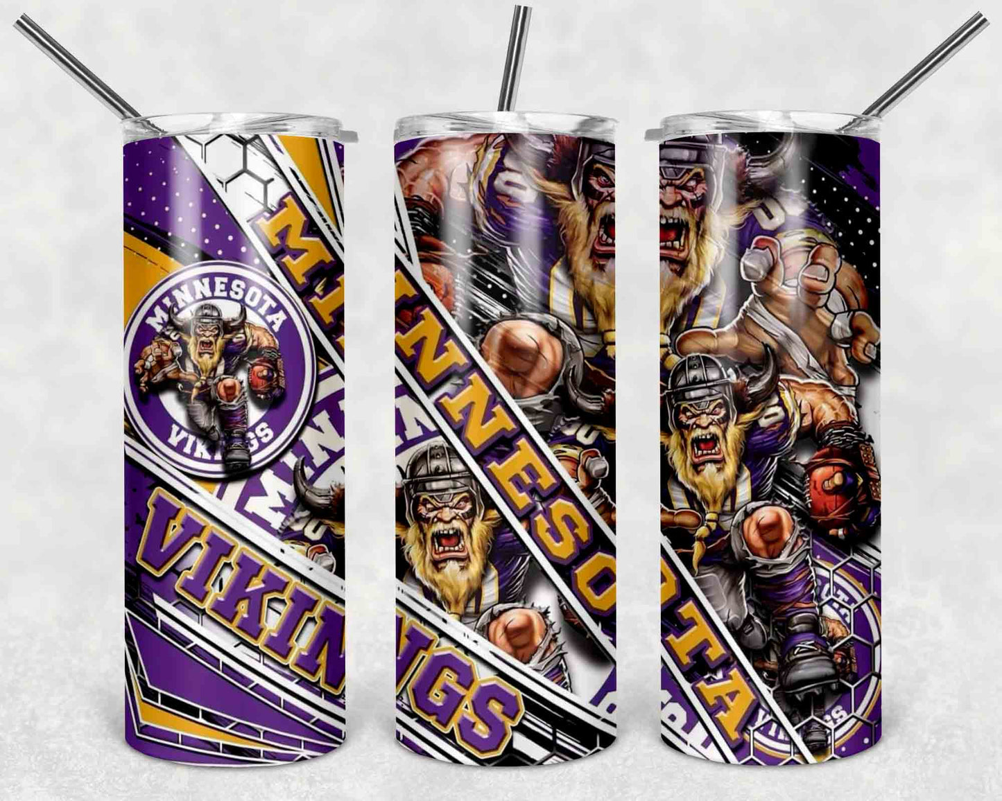 NFL Team Stainless Steel Tumblers with Straw l Football Fan Drinkware l Game Day Gift for Him or Her