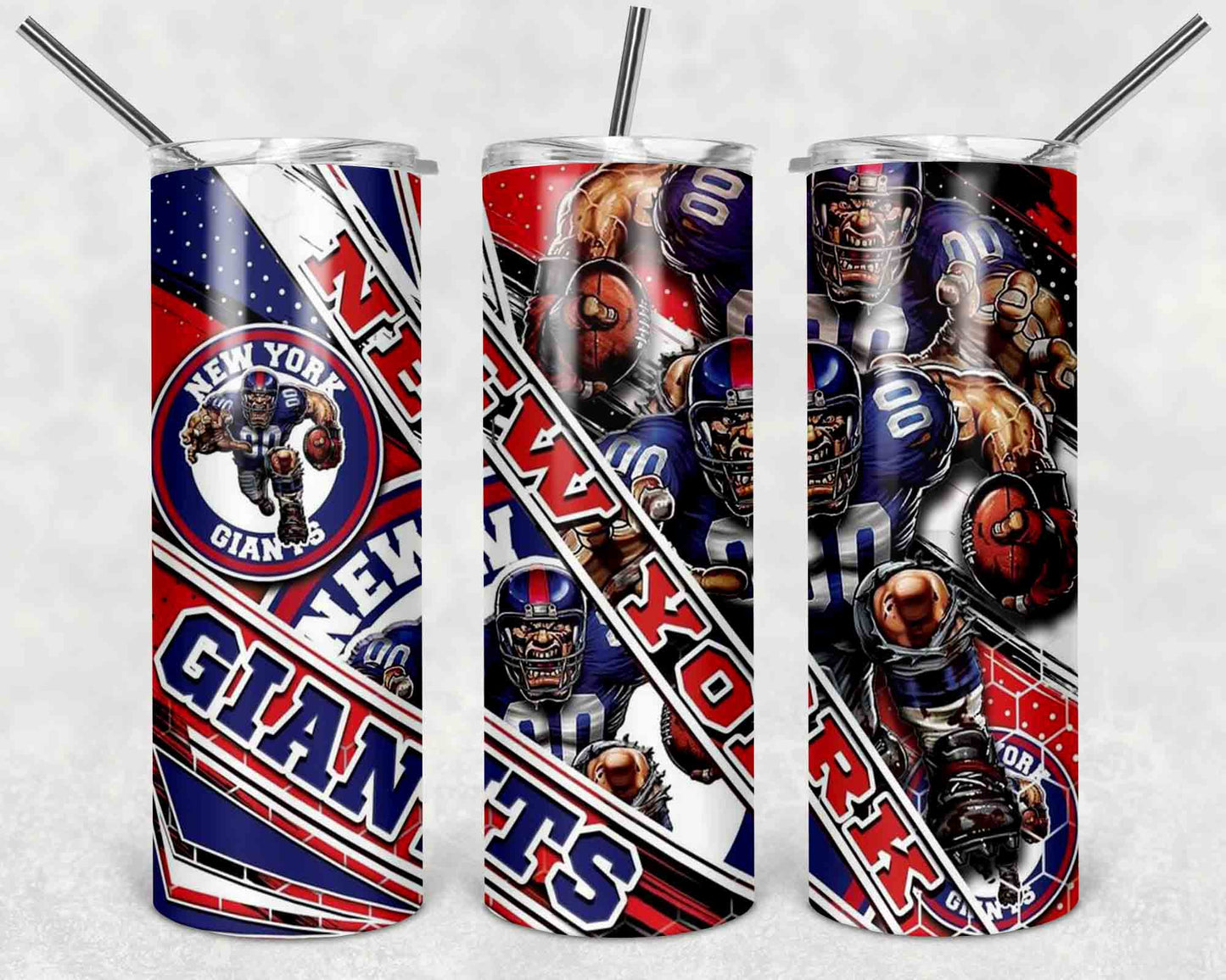 NFL Team Stainless Steel Tumblers with Straw l Football Fan Drinkware l Game Day Gift for Him or Her