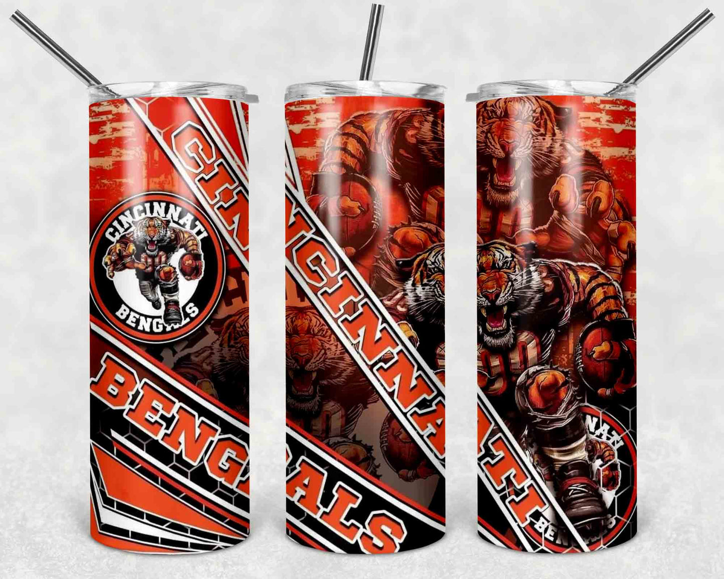 NFL Team Stainless Steel Tumblers with Straw l Football Fan Drinkware l Game Day Gift for Him or Her