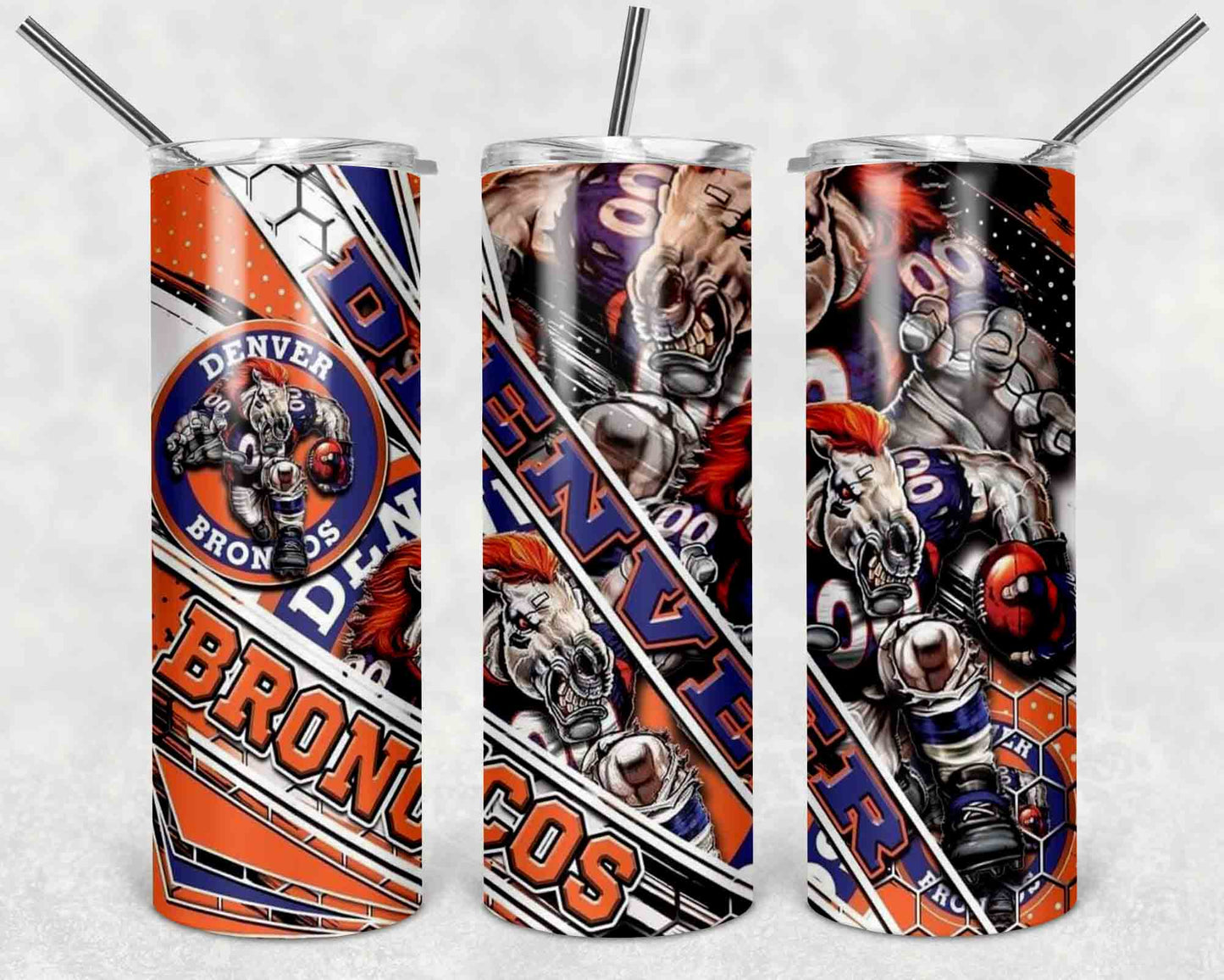 NFL Team Stainless Steel Tumblers with Straw l Football Fan Drinkware l Game Day Gift for Him or Her