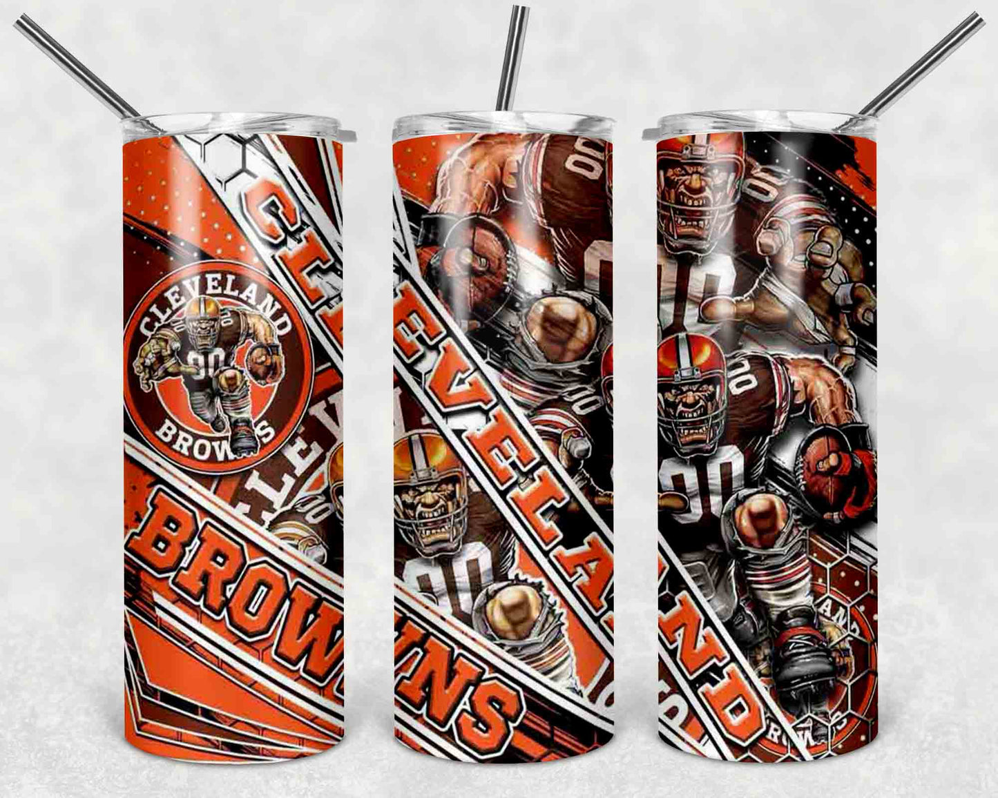 NFL Team Stainless Steel Tumblers with Straw l Football Fan Drinkware l Game Day Gift for Him or Her