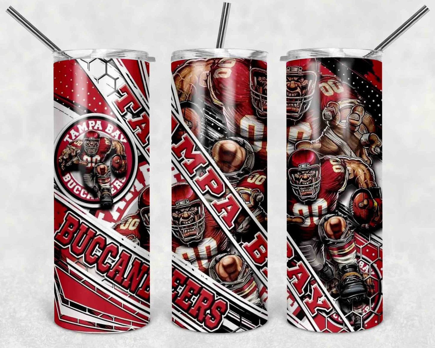 NFL Team Stainless Steel Tumblers with Straw l Football Fan Drinkware l Game Day Gift for Him or Her