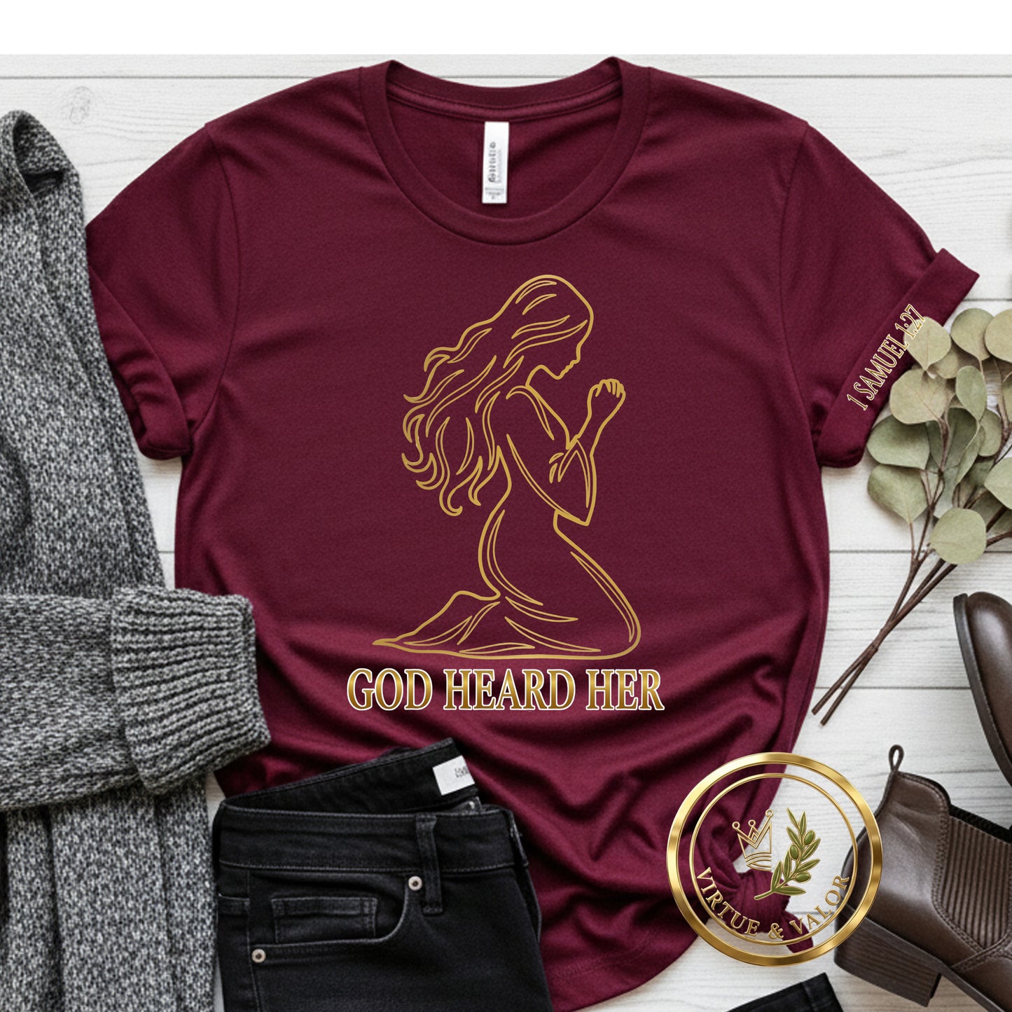 God Heard Her (front print) | 1 Samuel 1 Christian Faith | Virtue & Valor Biblical Women Collection