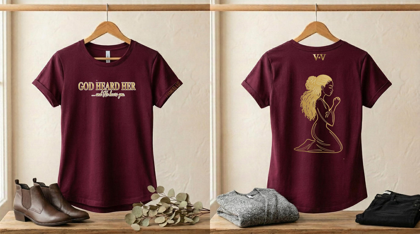 God Heard Her Shirt — Hannah Collection | 1 Samuel 1 | Virtue & Valor