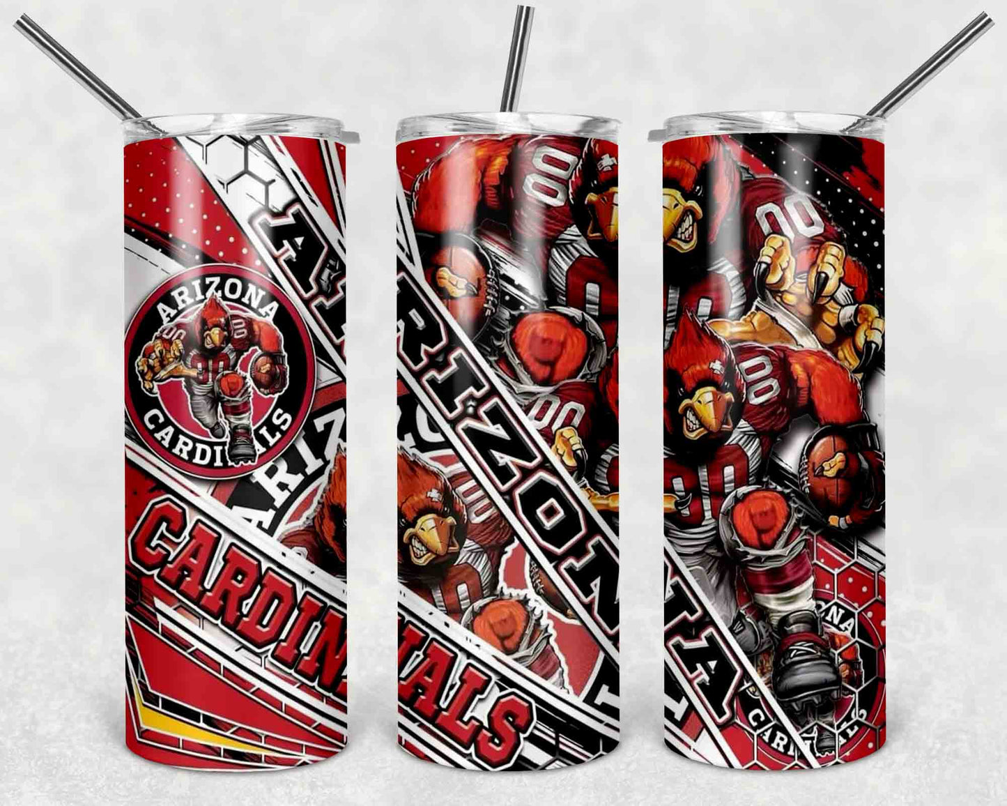 NFL Team Stainless Steel Tumblers with Straw l Football Fan Drinkware l Game Day Gift for Him or Her