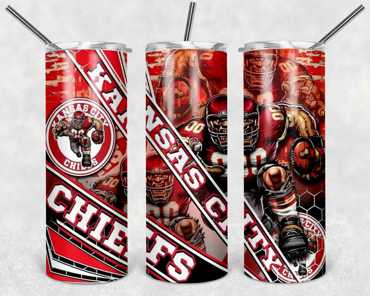 NFL Team Stainless Steel Tumblers with Straw l Football Fan Drinkware l Game Day Gift for Him or Her