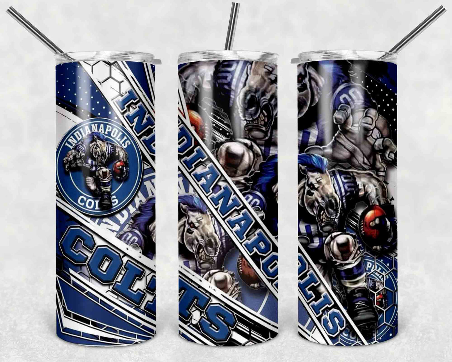 NFL Team Stainless Steel Tumblers with Straw l Football Fan Drinkware l Game Day Gift for Him or Her