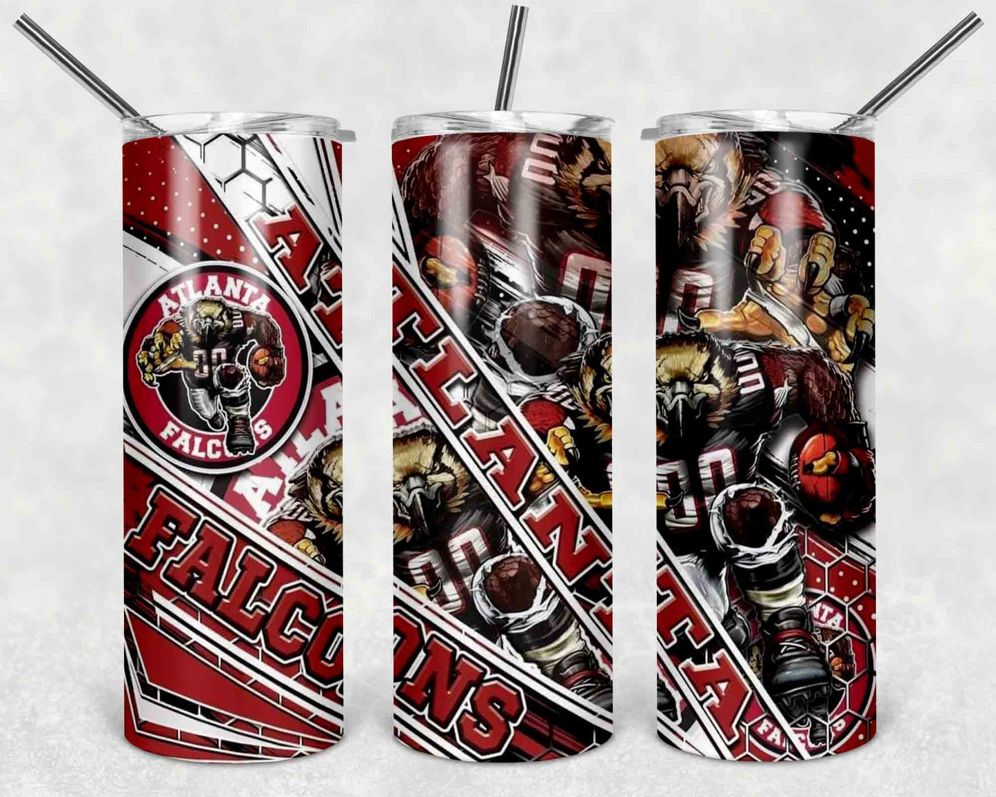 NFL Team Stainless Steel Tumblers with Straw l Football Fan Drinkware l Game Day Gift for Him or Her