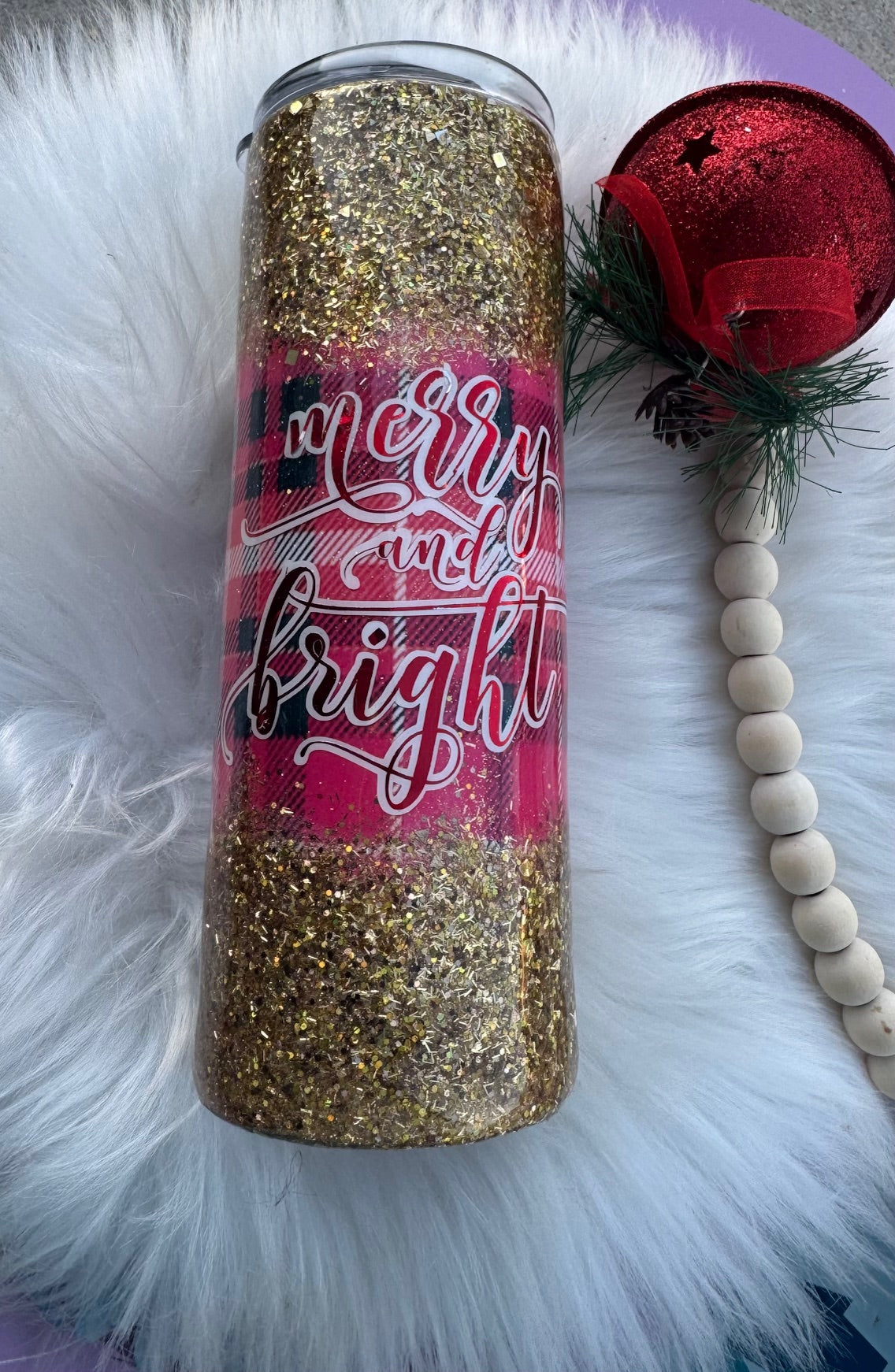 🎄 Merry & Bright Glitter Tumbler ✨