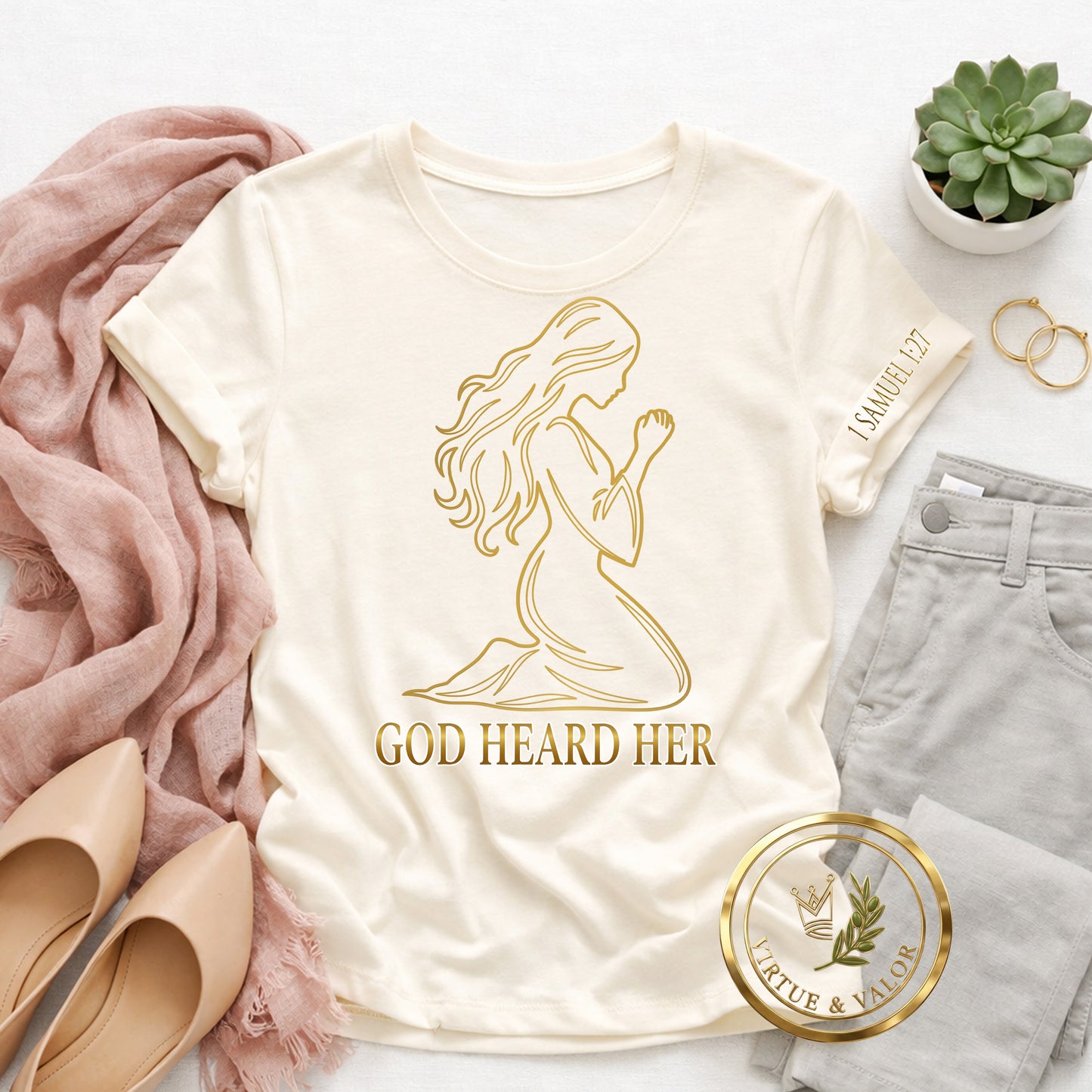 God Heard Her (front print) | 1 Samuel 1 Christian Faith | Virtue & Valor Biblical Women Collection
