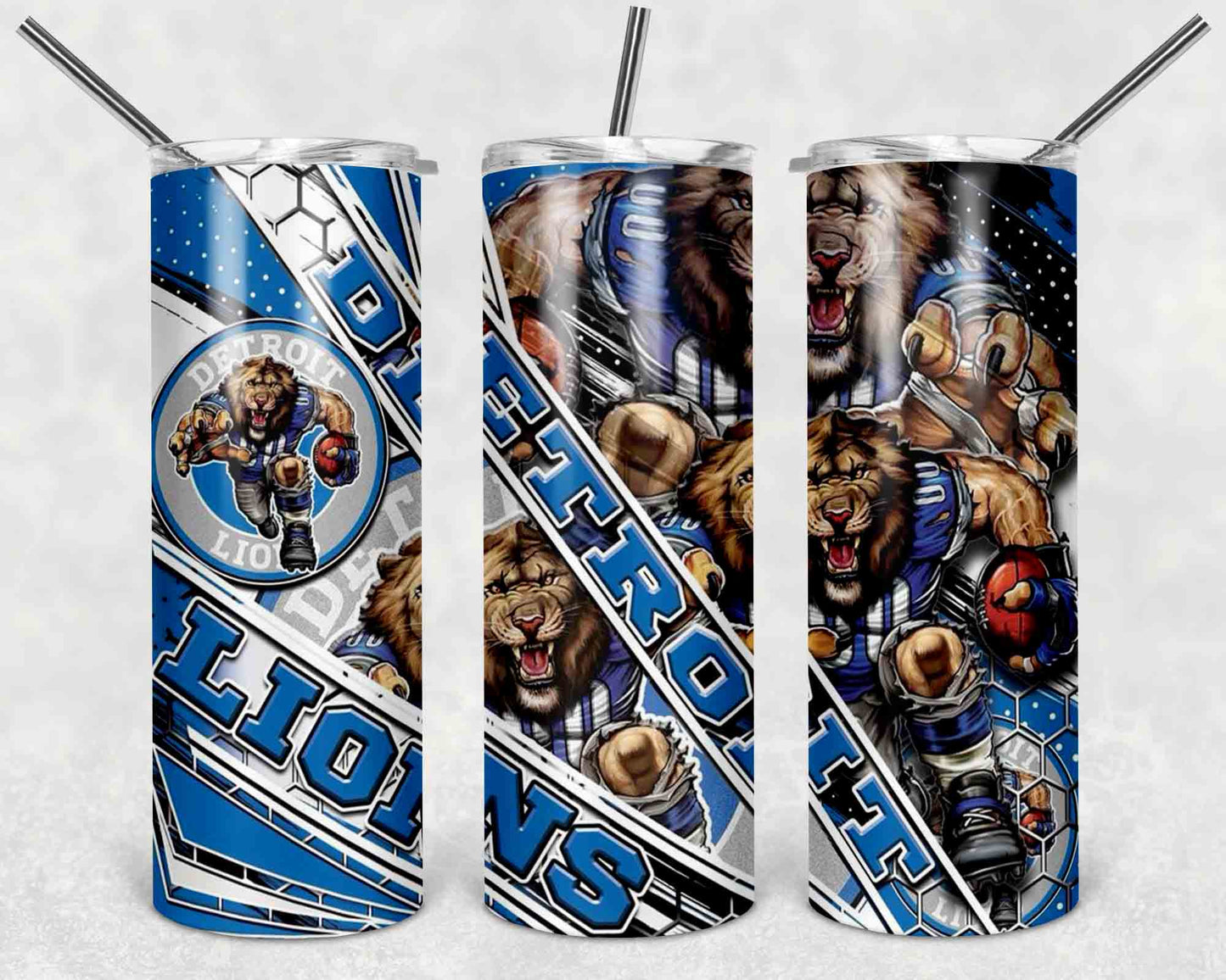 NFL Team Stainless Steel Tumblers with Straw l Football Fan Drinkware l Game Day Gift for Him or Her