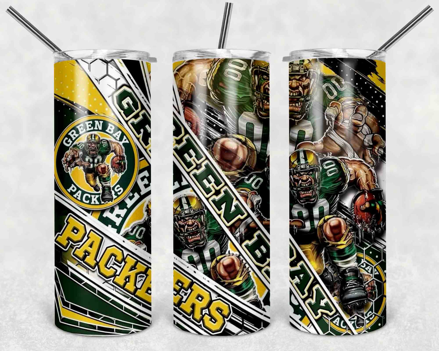 NFL Team Stainless Steel Tumblers with Straw l Football Fan Drinkware l Game Day Gift for Him or Her