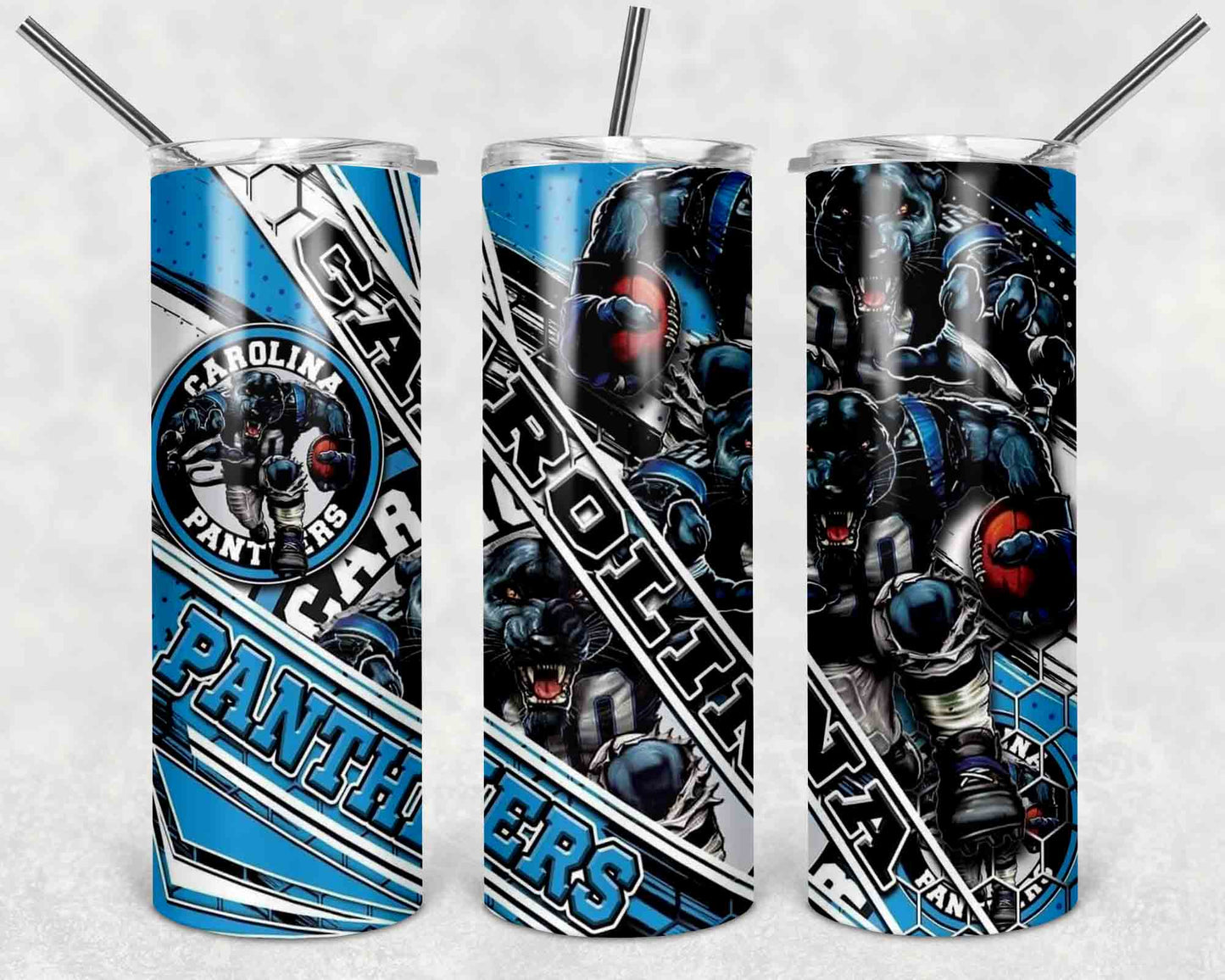 NFL Team Stainless Steel Tumblers with Straw l Football Fan Drinkware l Game Day Gift for Him or Her