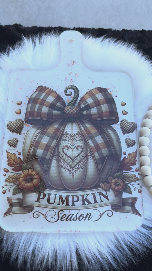 Pumpkin Season | Farmhouse Kitchen Art | Decorative Cutting Board – 13" x 8" | Fall Kitchen Décor