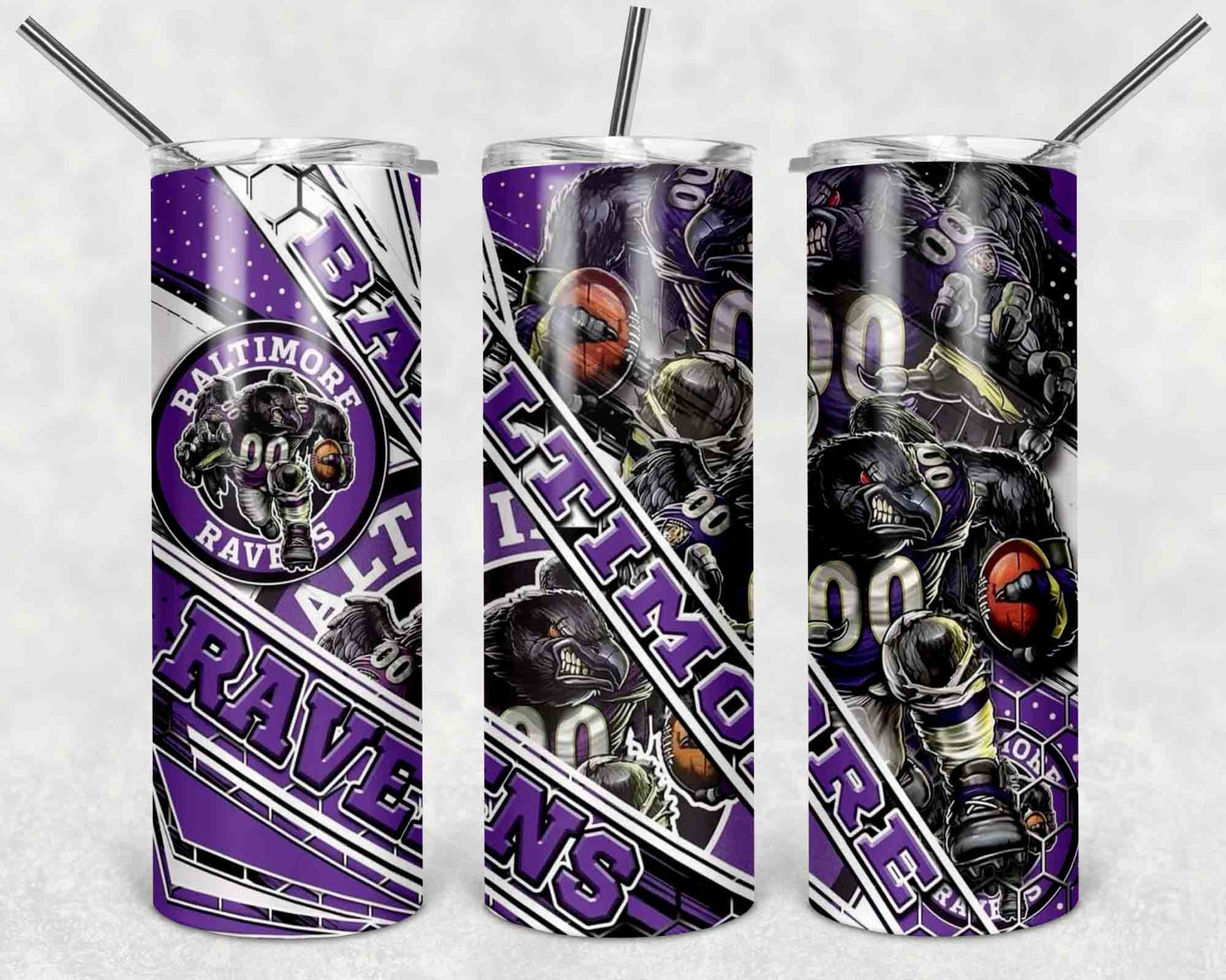 NFL Team Stainless Steel Tumblers with Straw l Football Fan Drinkware l Game Day Gift for Him or Her