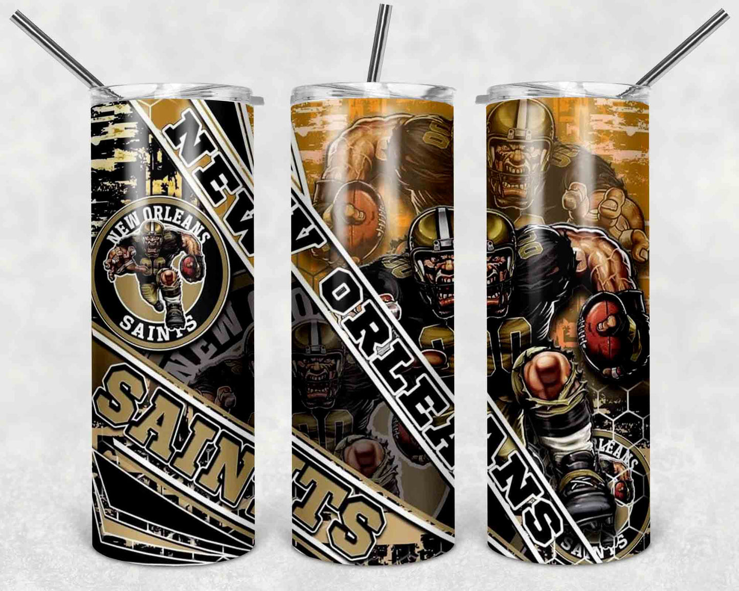 NFL Team Stainless Steel Tumblers with Straw l Football Fan Drinkware l Game Day Gift for Him or Her