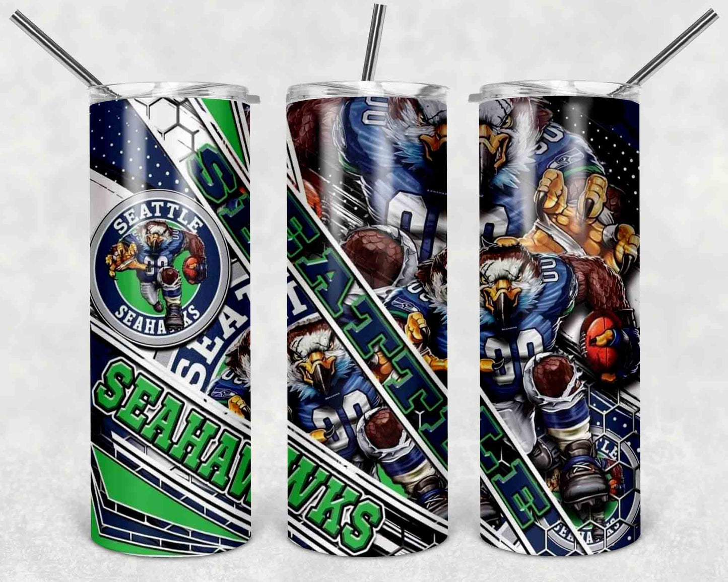 NFL Team Stainless Steel Tumblers with Straw l Football Fan Drinkware l Game Day Gift for Him or Her