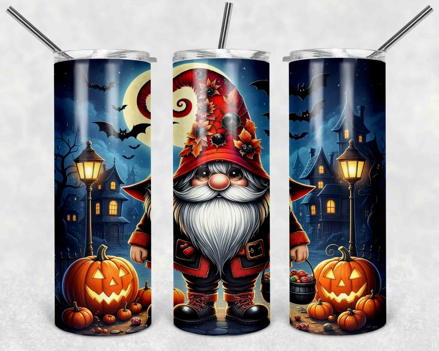 Halloween Gnome Digital Download | Trick-or-Treat Gnome Clipart | Spooky Pumpkin Jack-O-Lantern Fall Decor PNG